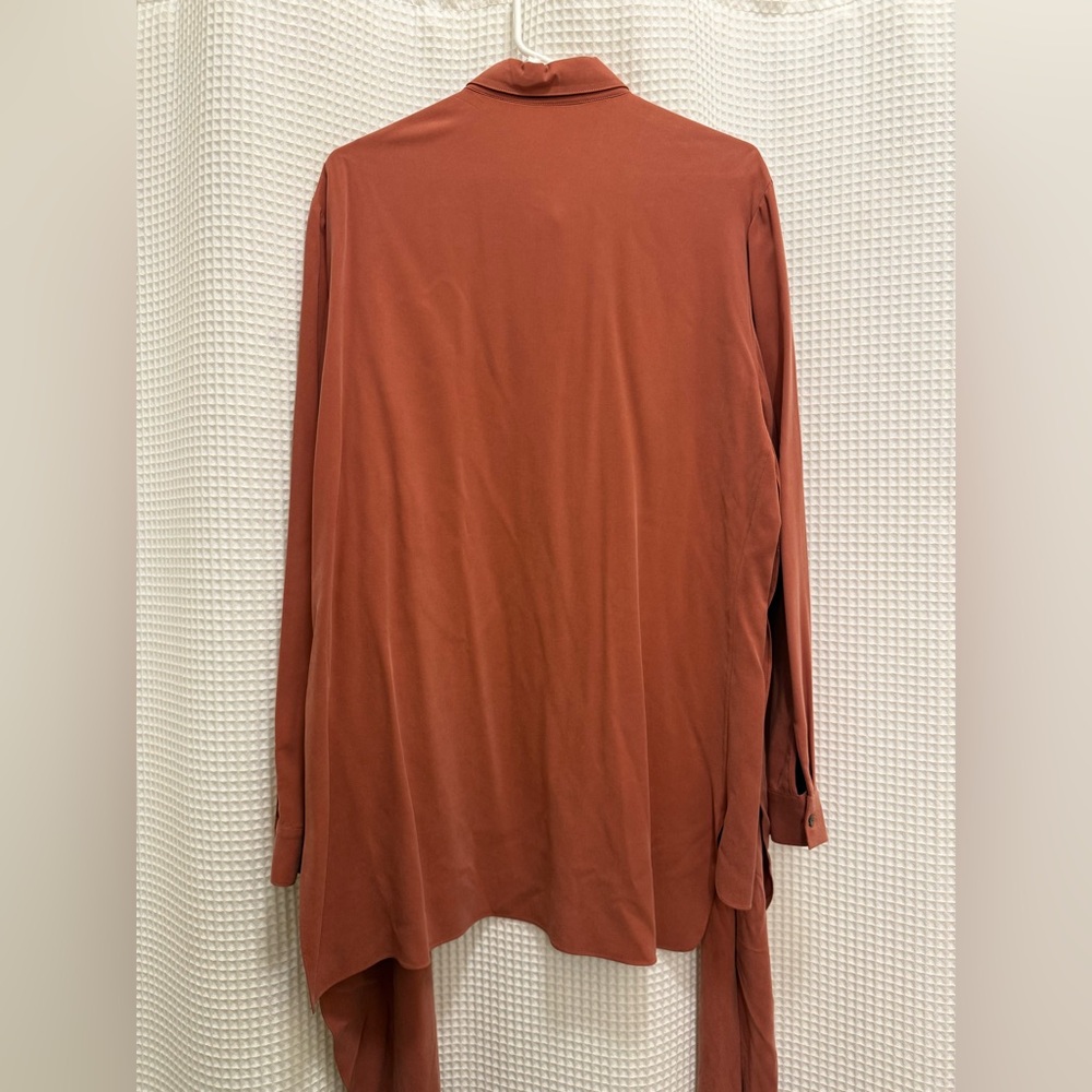 Anthropologie Terracotta Wrap-Front Button Down Shirt - Large - Picture 5 of 10
